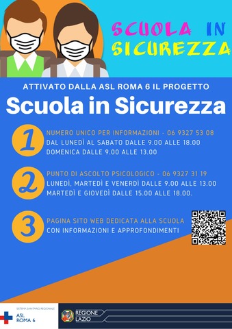 Avviso ASL: al via il progetto "Scuola in sicurezza" della ASL Roma 6 Avviso ASL: al via il progetto "Scuola in sicurezza" della ASL Roma 6