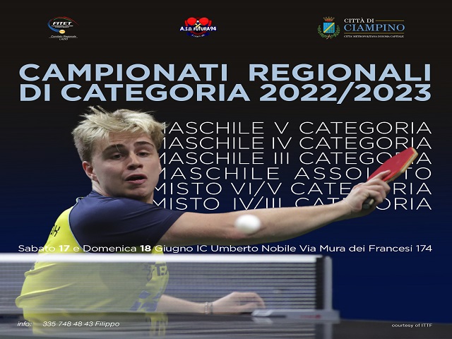 CAMPIONATI REGIONALI - tennis tavolo