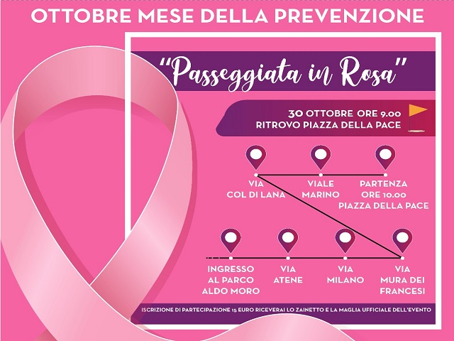 Una passeggiata “in rosa” per la lotta ai tumori al seno