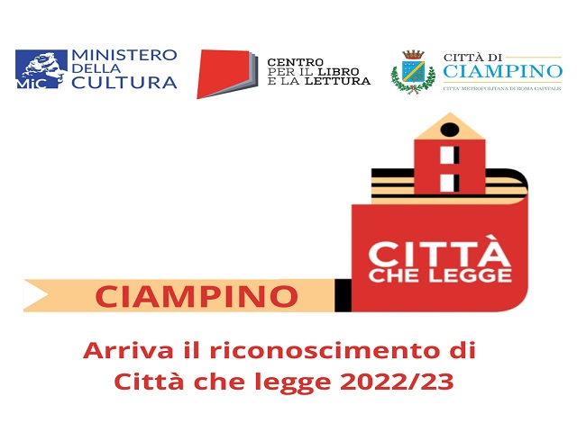 Ciampino “Città che legge 2022/23”, arriva il riconoscimento del MiC