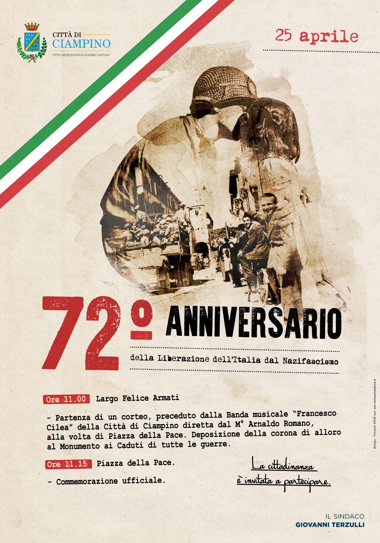 25 Aprile 2017, 72° Anniversario della Liberazione dell’Italia dal nazifascismo