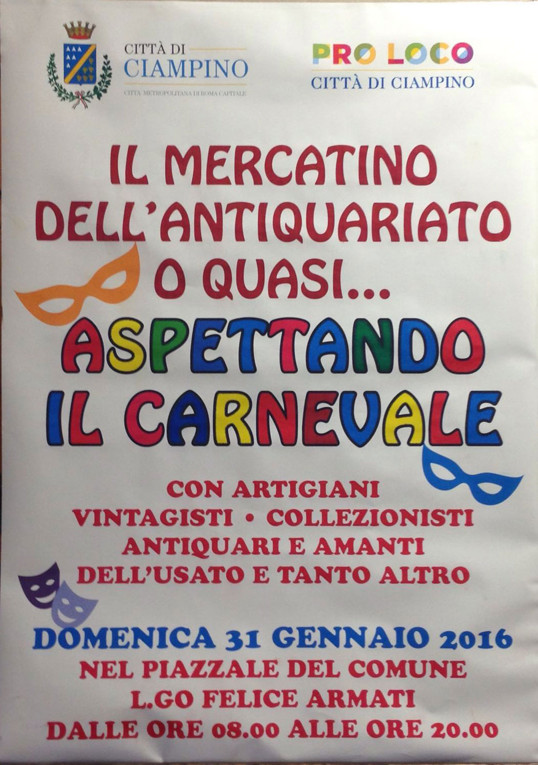 Appuntamento con il Mercatino dell'Antiquariato o quasi...