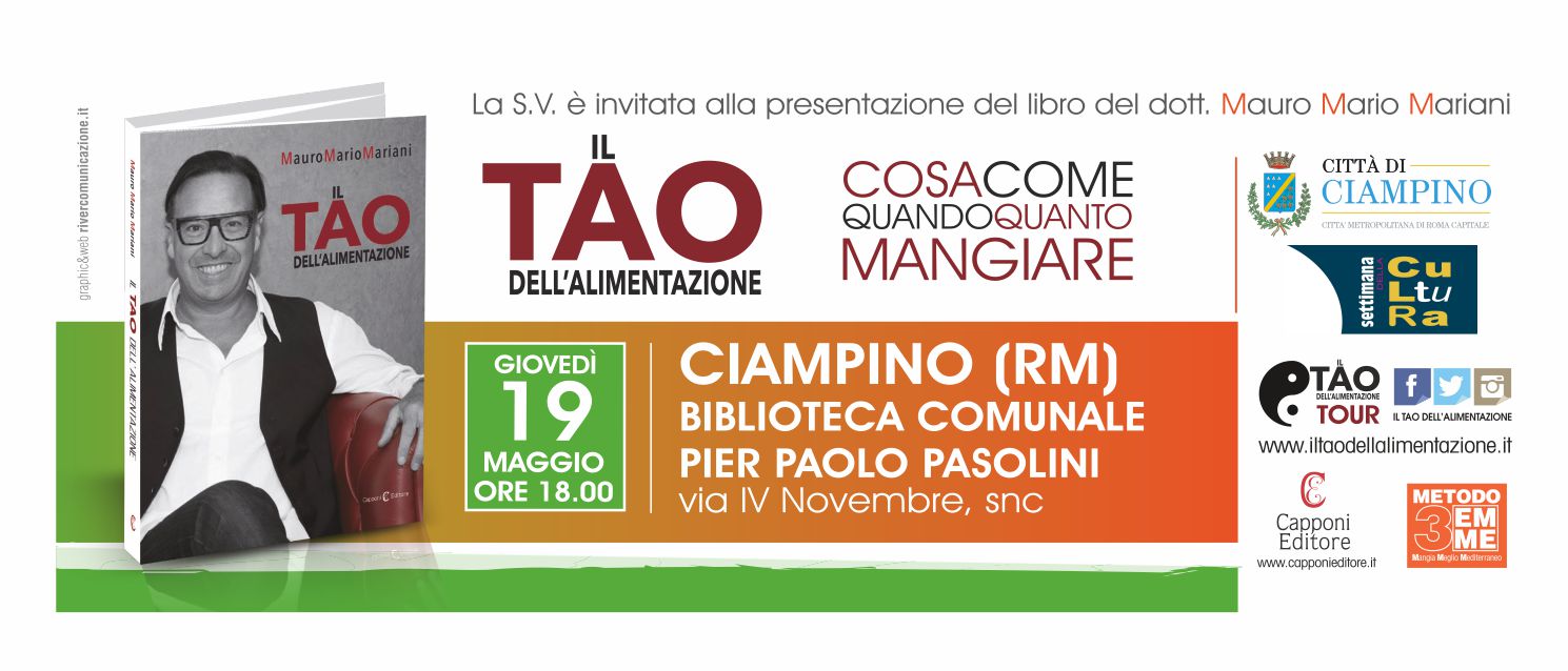 #SettimanadellaCultura: Presentazione del libro "Il Tao dell'alimentazione" 19/05/2016 ore 18