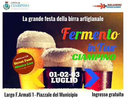 Festa della Birra: 1/3 luglio 2016 torna "Fermento in Tour"