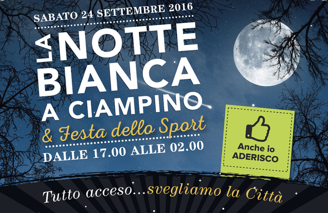 La Notte Bianca a Ciampino 2016 - Festa dello Sport. Avviso a tutti gli esercenti