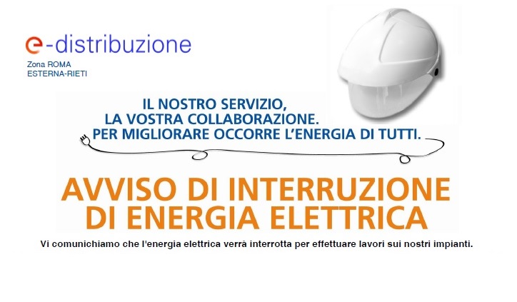AVVISO: interruzione di energia elettrica ENEL giorno 10 dicembre 2019