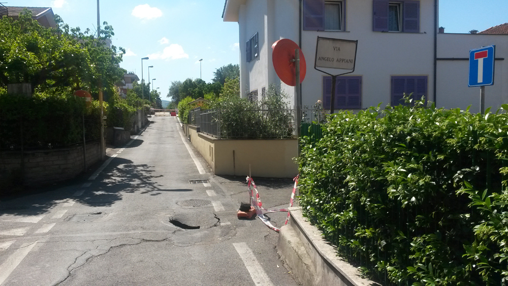 Dal 5 al 20/05/2016 modifiche alla viabilità Zona Morena/Via Bleriot per sprofondamento sede stradale